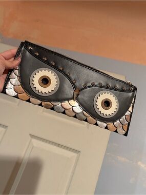Kate Spade Owl Metallic Clutch/Zip Pouch